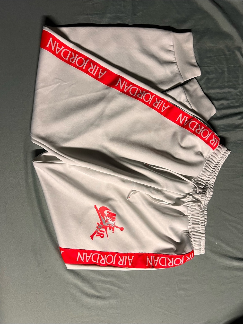 Jordan White Athletic joggers with Red Trim